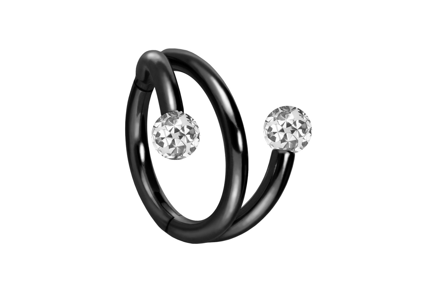 Titan Segmentring Clicker Piercing mit Innengewinde 3 RINGE + 2 EPOXY-KUGELN